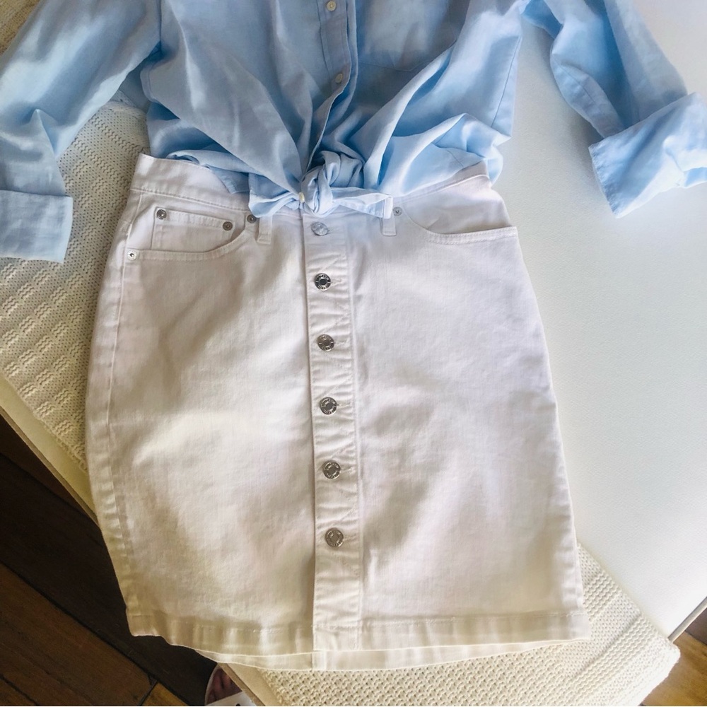J. Crew White Denim Skirt❗️